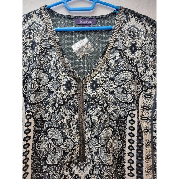 NWOT Roaman’s beaded tunic dress kameez style, SZ 2X - Picture 4 of 7